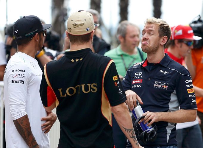 F1, VC Koreje 2013: Lewis Hamilton, Mercedes, Kimi Räikkönen, Lotus a Sebastian Vettel, Red Bull