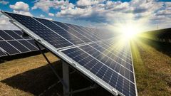 Solární panely, fotovoltaika, solární energie, fotovoltaická elektrárna, ilustrační foto