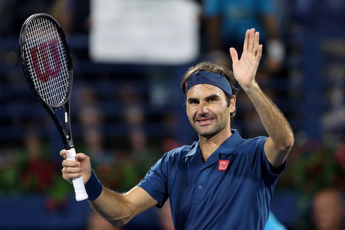 Roger Federer na turnaji v Dubaji