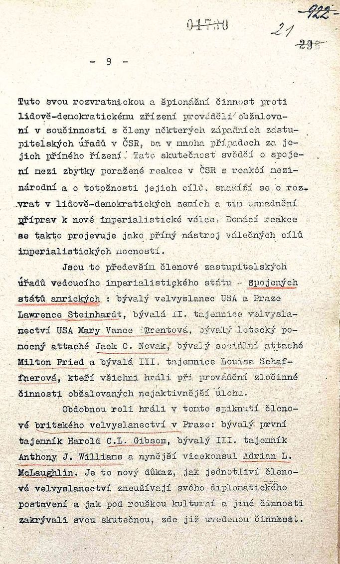 Před 70 lety, 31. května 1950, začal v Praze vykonstruovaný proces s Miladou Horákovou .