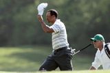 Tiger Woods v přípravě na Masters