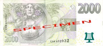 Nová dvoutisícová bankovka - rub