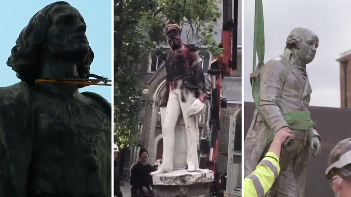 Sochy padají jedna po druhé. Strhávání zjednodušuje dějiny i upozorňuje na krutosti