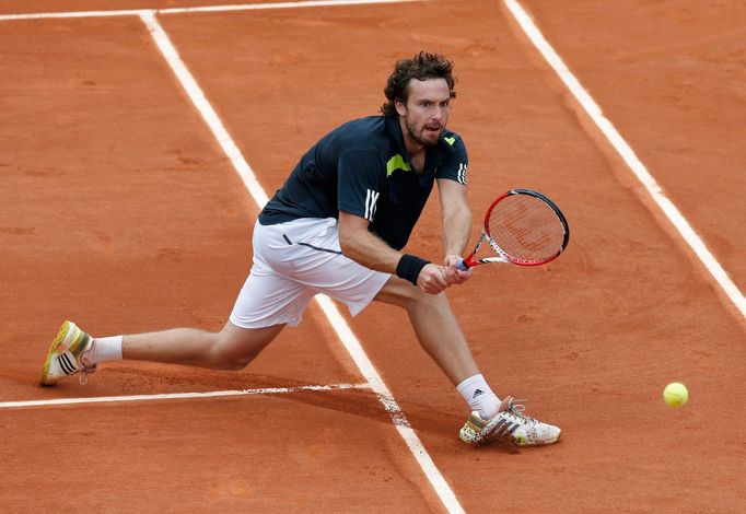 Ernests Gulbis při utkání proti Štěpánkovi na French Open