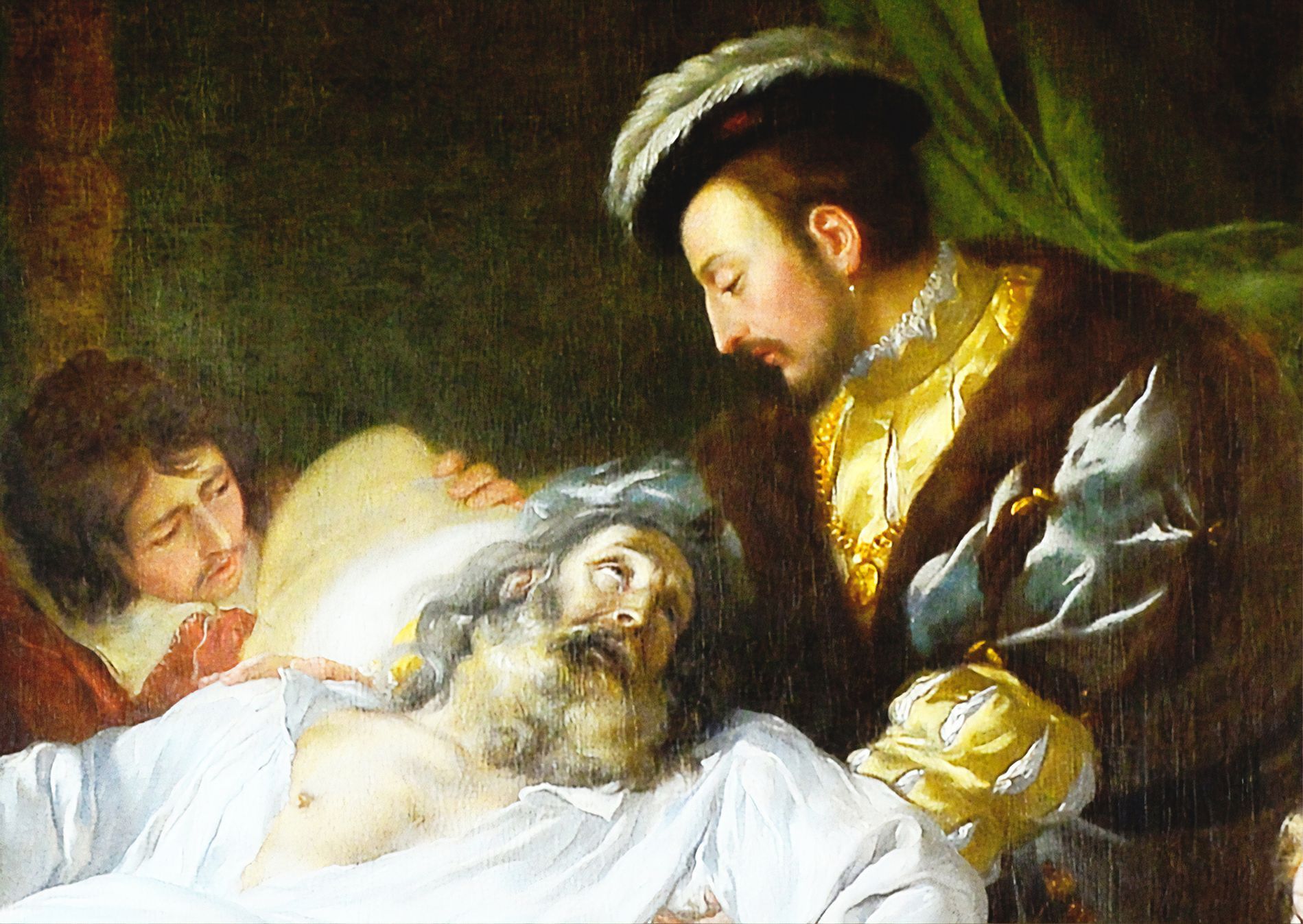 Obraz / François-Guillaume Ménageot / The Death of Leonardo da Vinci in the Arms of Francis I