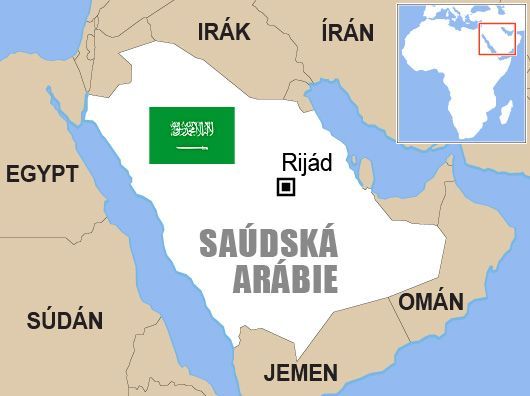 Saúdská Arábie - mapa