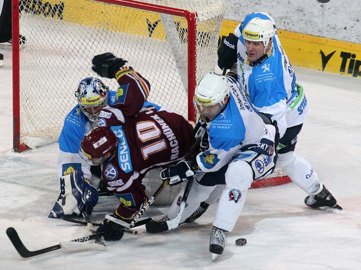 Extraliga: Sparta - Plzeň (Martin Straka, Jiří Hanzlík, Ivan Rachůnek, Adam Svoboda)