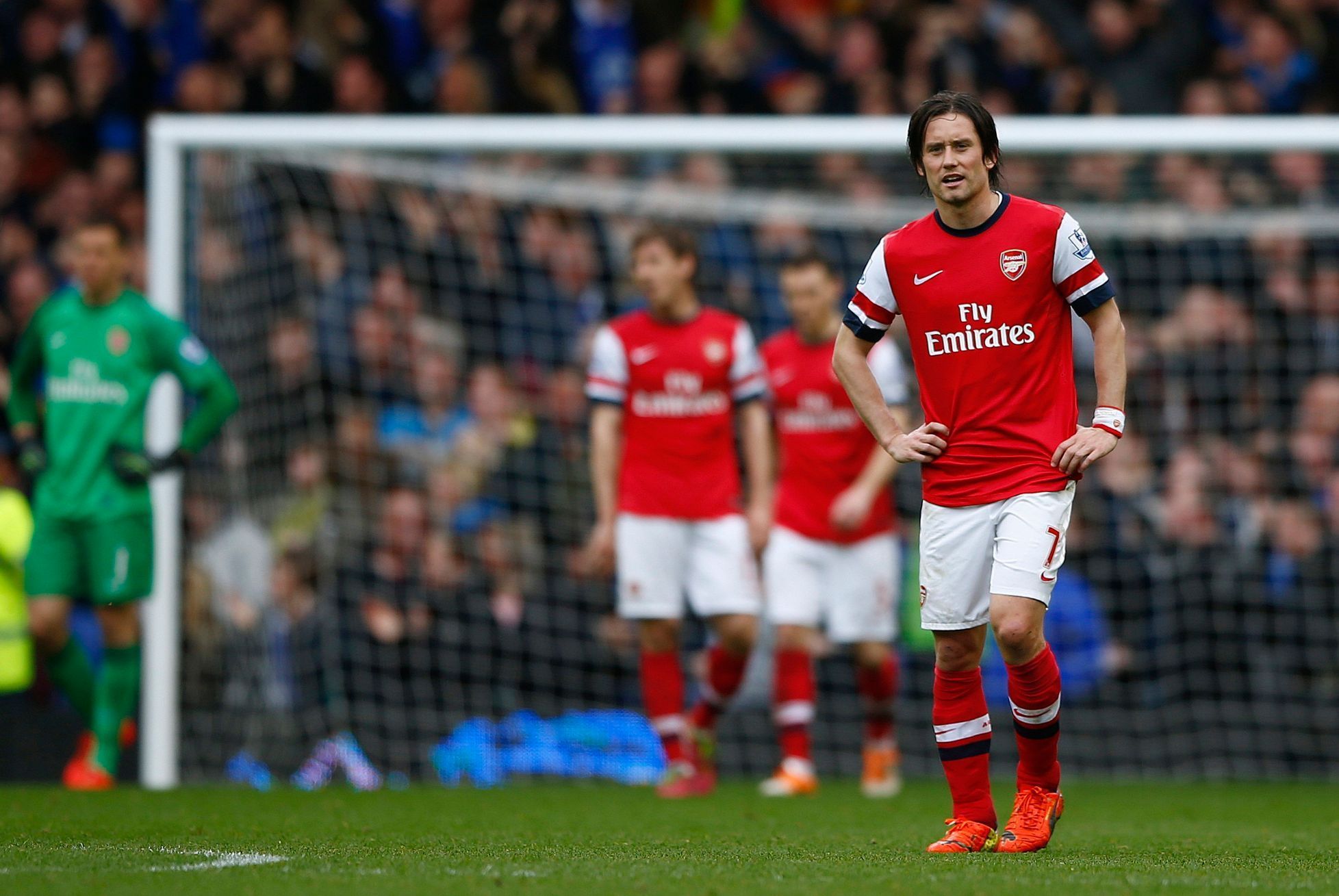 Smutný Tomáš Rosický a hráči Arsenalu