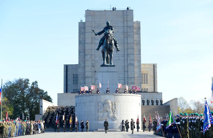 Pietní akt při příležitosti 101. výročí vzniku Československa v Praze na Vítkově.