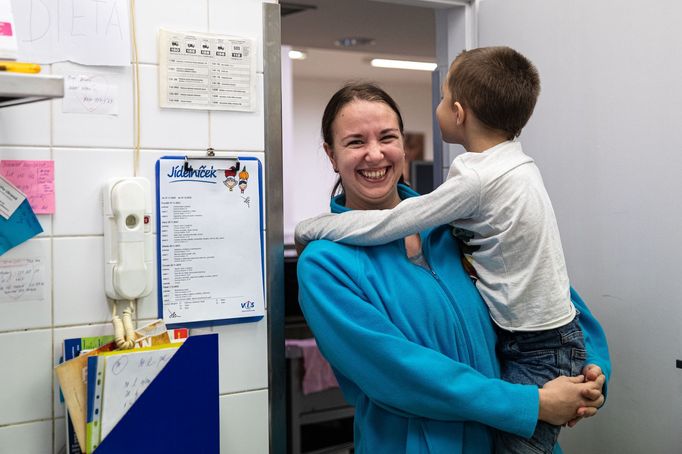 Školní jídelna v Praze na gymnáziu Jiřího Gutha-Jarkovského v Truhlářské ulici v den stávky 27. 11. 2023.