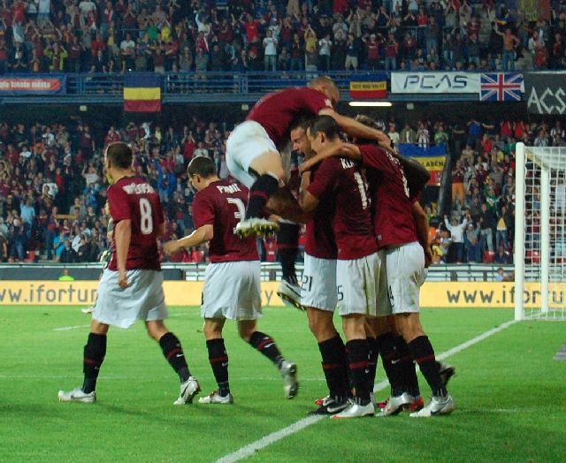 Sparta vs Lech Poznaň: radost z gólu