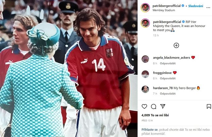 Vzpomínka na britskou královnu Alžbětu II.: Patrik Berger