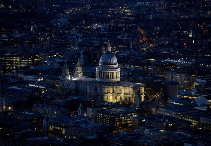 St. Paul's Cathedral is pictured from The View gallery at the Shard in London