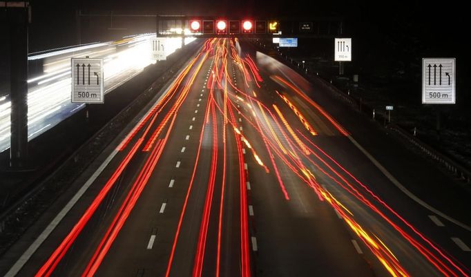 Dálnice A8 u rakousko-německých hranic.