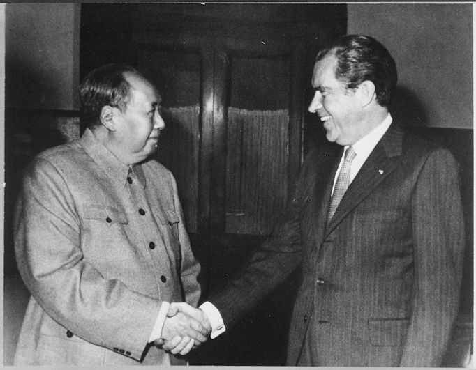 Richard Nixon na návštěvě Číny, 1972.