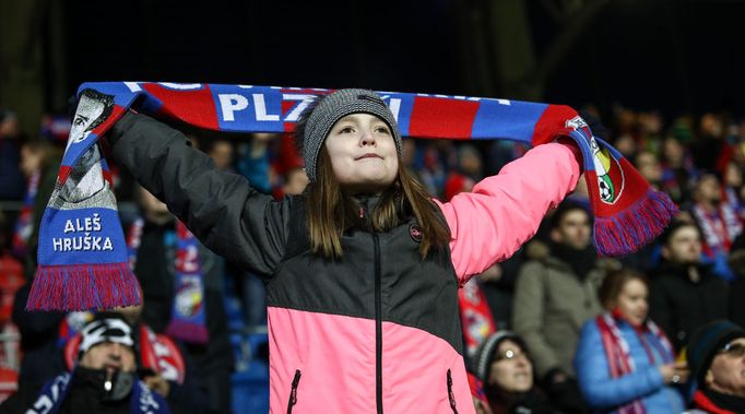 Fanoušci VIktorie v zápase EL Plzeň - Dinamo Záhřeb