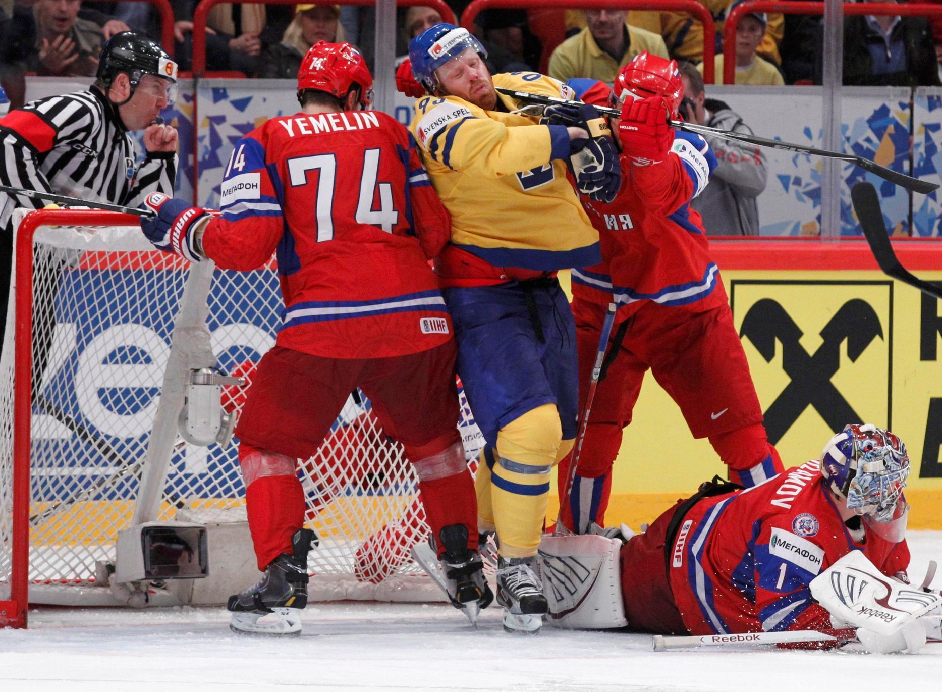 MS hokej: Rusko - Švédsko (Dmitrij Kalinin, Johan Franzén, Alexej Jemelin, Semjon Varlamov)