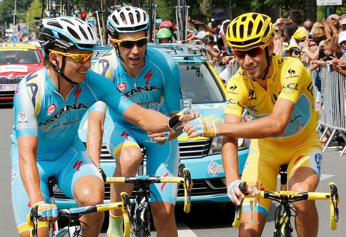 Vincenzo Nibali na poslední etapě Tour de France 2014