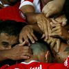 Nejhezčí fotky Reuters 2020 - Hráči týmu Sport Club Internacional slaví branku v zápase Poháru osvoboditelů