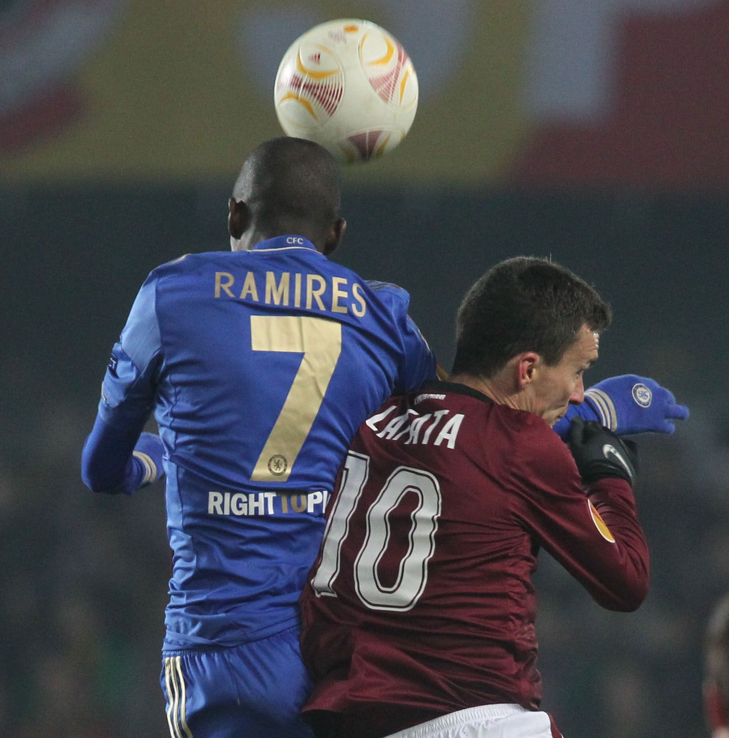 Fotbal, Evropská liga Sparta - Chelsea: David Lafata - Ramires