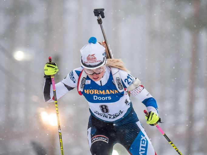 Eva Kristejn Puskarčíková ve sprintu SP v Kontiolahti