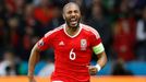 Euro 2016, Wales-Belgie: Ashley Williams slaví gól na 1:1