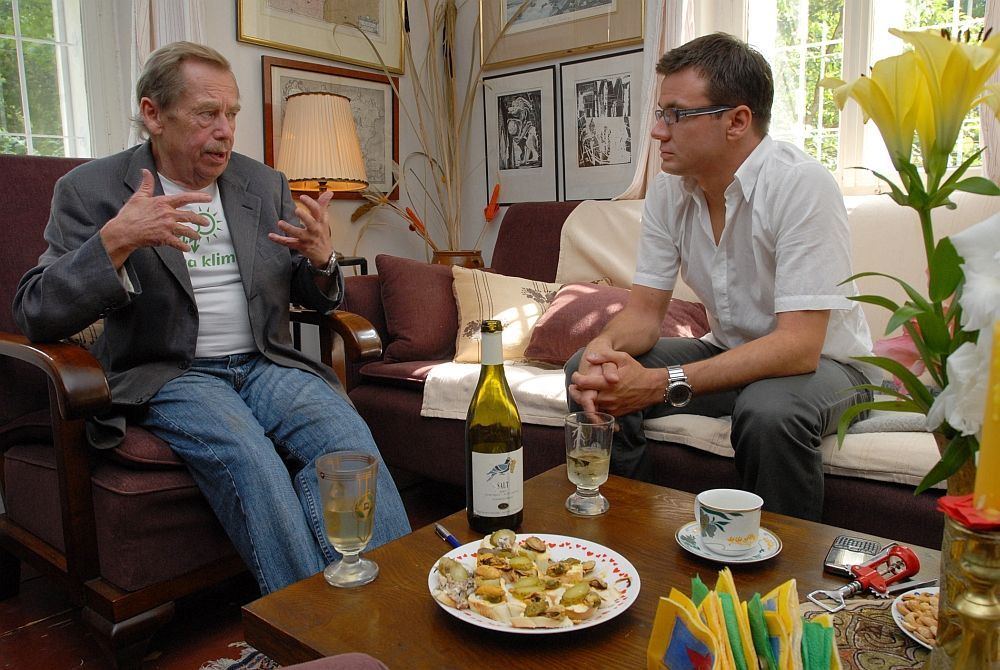 Václav Havel a Ondřej Liška na Hrádečku