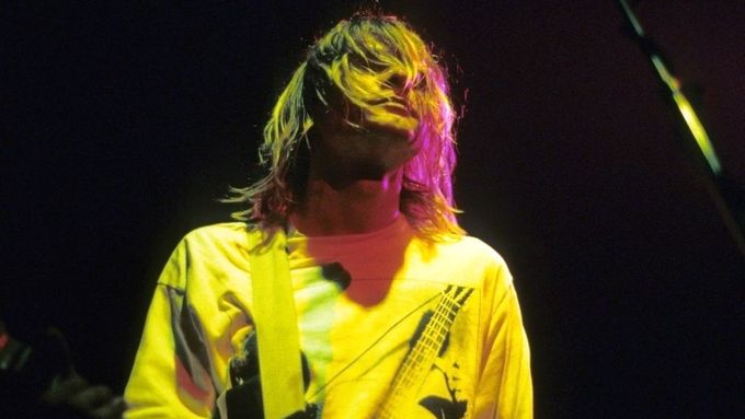 Kurt Cobain při koncertě v Londýně 5. listopadu 1991.