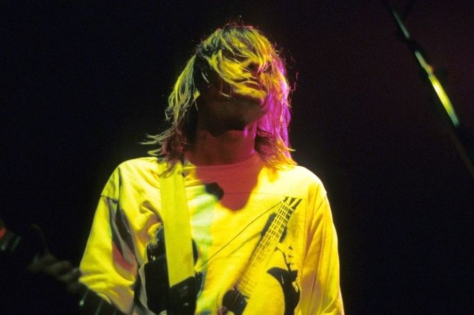 Kurt Cobain při koncertě v Londýně 5. listopadu 1991.