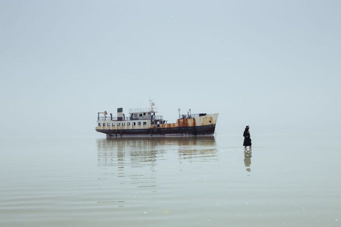 Vysychající Urmijské jezero.