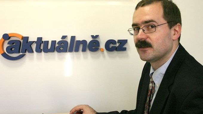 Pavel Žáček při online rozhovoru v redakci Aktuálně.cz