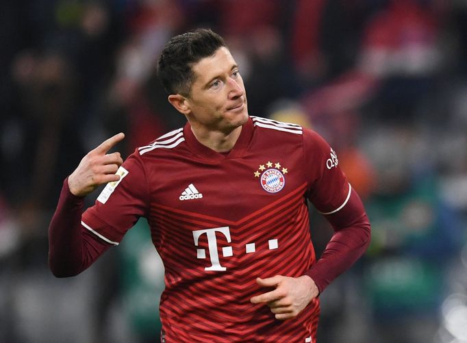 Robert Lewandowski slaví gól Bayernu