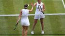 Simona Halepová a Elina Svitolinová v semifinále Wimbledonu 2019