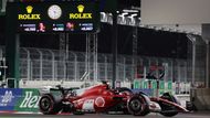 Charles Leclerc ve Ferrari při VC Las Vegas formule 1 2023