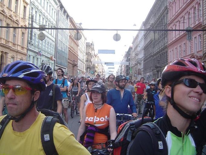 Waiting for the green light. Anticipation is clearly visible in the eyes of the bikers who has to stop at the busy intersection close to I.P. Pavlova metro station.