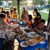Retired professor Carlos Jainga and his wife Estrella Jainga attend a farewell party for Dolores Saballo, a friend returning to the Philippines, at a park in Torrance