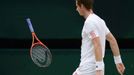 Britský tenista Andy Murray je zklamaný po prohraném utkání se Švýcarem Rogerem Federerem ve finále Wimbledonu 2012.