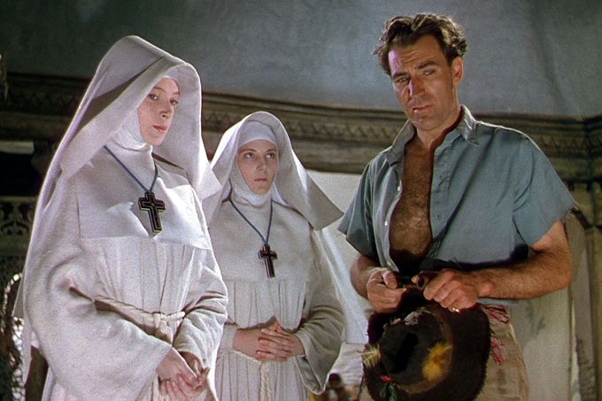 Deborah Kerrová, Kathleen Byronová a David Farrar - jejich postavy tvoří ve filmu Černý narcis (1947) milostný trojúhelník.