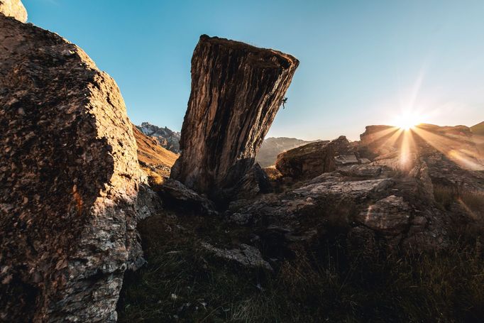 Name of photographer / Red Bull Illume Photographer: Jeremy Bernard, Athlete: Nina Caprez, Location: Monolithe du Beaufortain, France