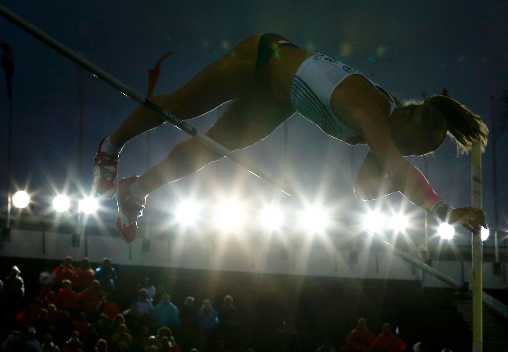 Jiřina Ptáčníková při tyčkařském finále na ME v Helsinkách