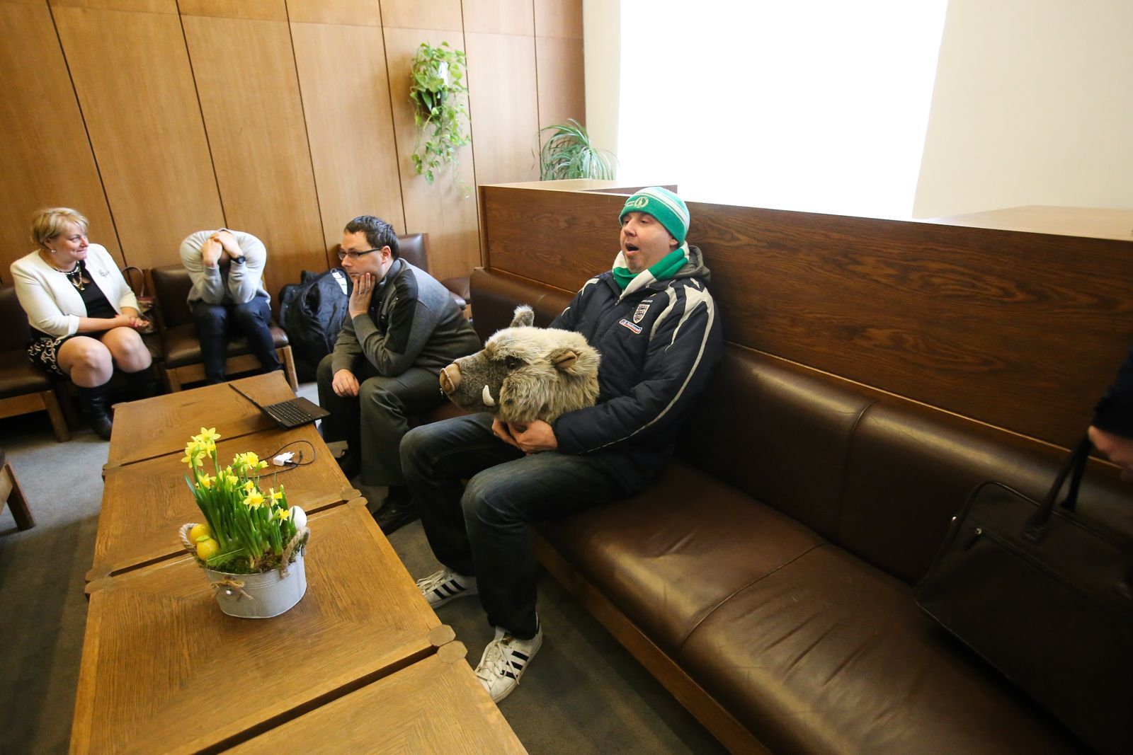 Demonstrace fanoušků Bohemians na pražském magistrátu