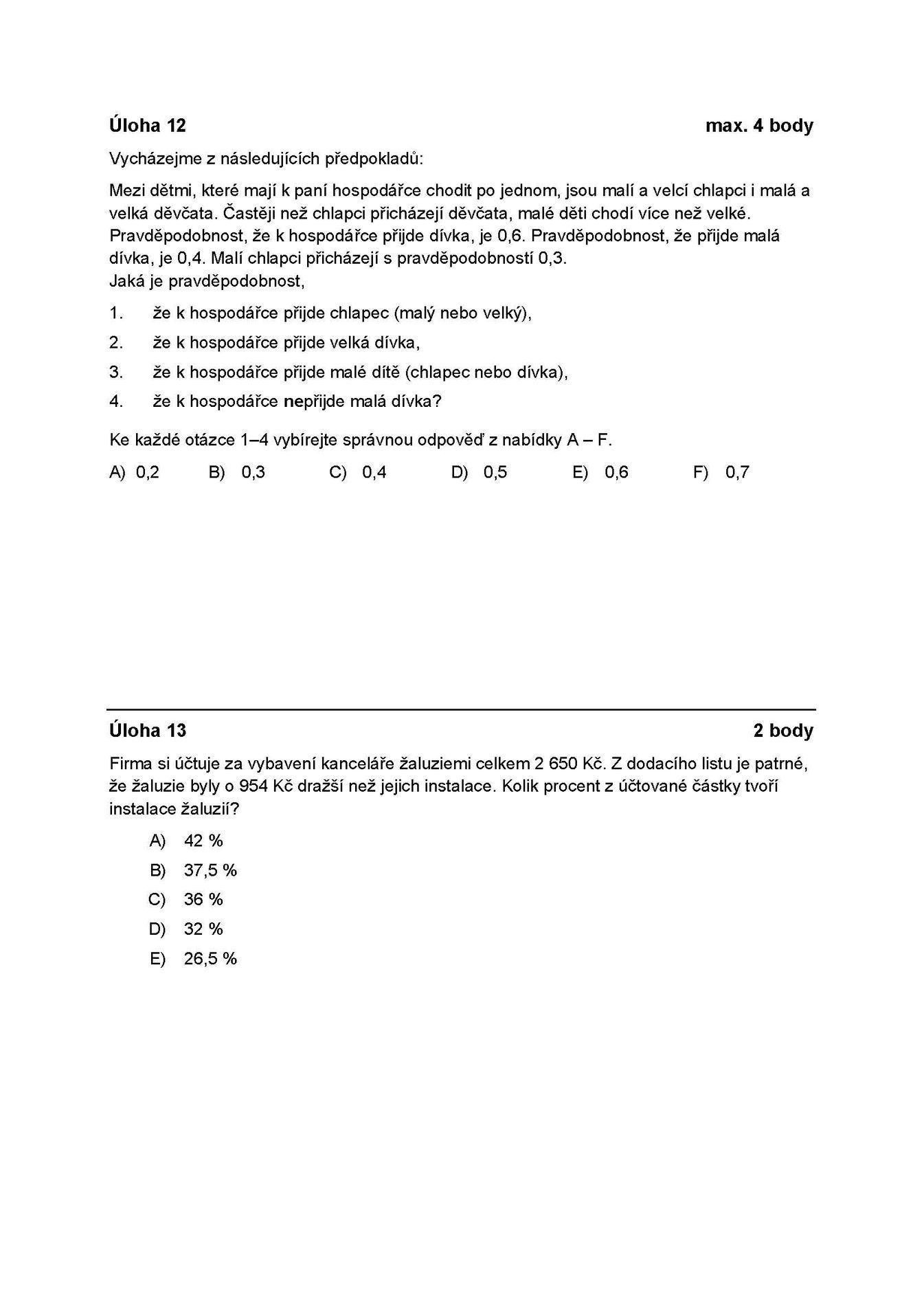Matematika - státní maturita - základní 8