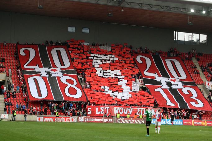 Fotbal, Gambrinus liga, Slavia - Jablonec: choreo Slavie