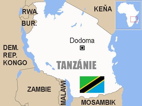 Tanzánie - mapa