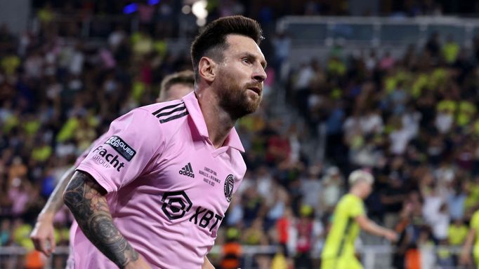 Lionel Messi ve finále Leagues Cupu proti Nashvillu.