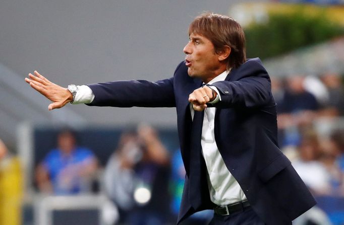 Antonio Conte v zápasu LM Inter MIlán - Slavia Praha