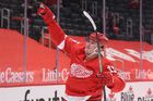 hokej, NHL 2021, Chicago Blackhawks at Detroit Red Wings, Jakub Vrána slaví gól