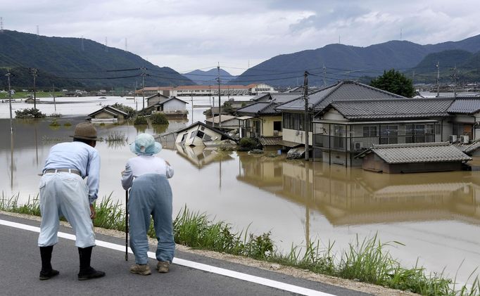 Japonsko po prudkých deštích postihly masivní záplavy. Červenec 2018.