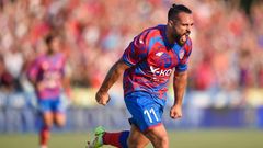 Ivi López slaví gól v zápase 4. předkola EKL Čenstochová - Slavia
