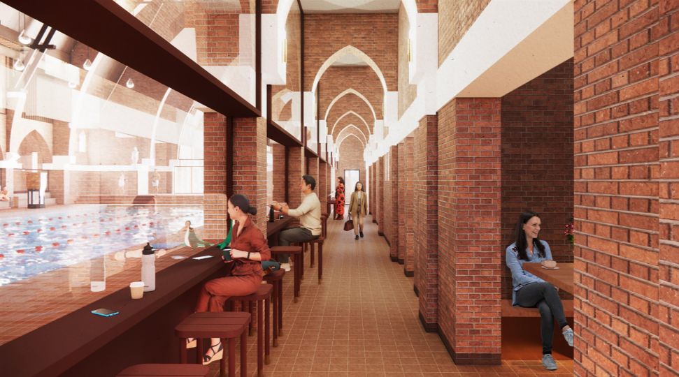 bazén, kostel, Nizozemsko, architektura